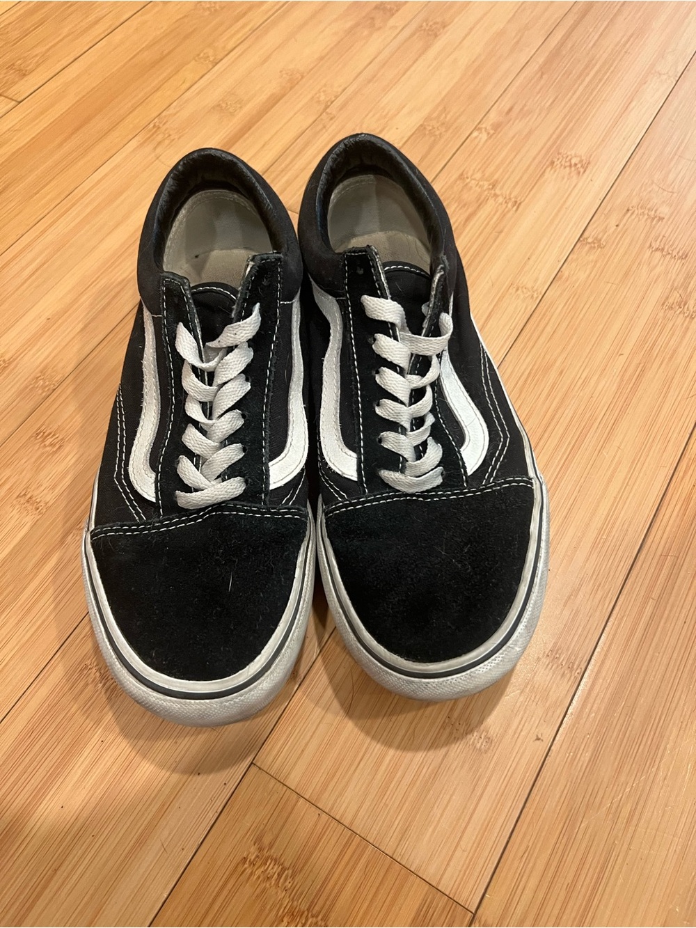 Vans Black and White Low-Top Skate Sneakers